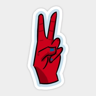 Red Peace Hand Sticker